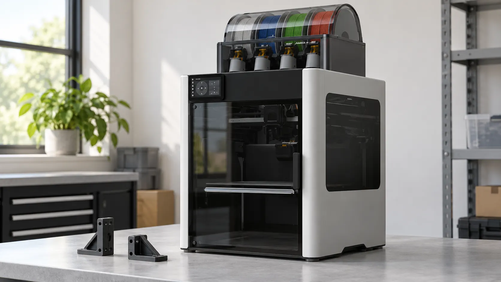 Bambu Lab H2D с модулем AMS 2 Pro в мастерской