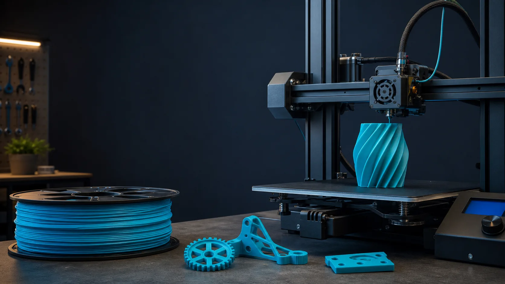 Regular PLA для 3D-печати: катушка, принтер и готовые детали