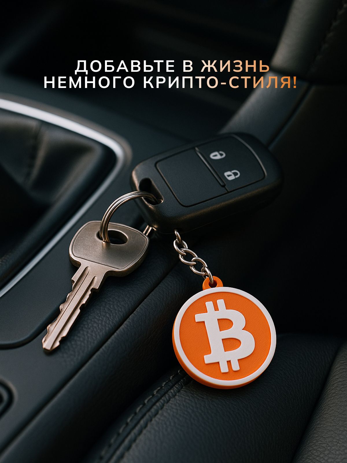 Брелок для ключей Bitcoin, крипто-аксессуар для авто, дома и подарка — ракурс 3