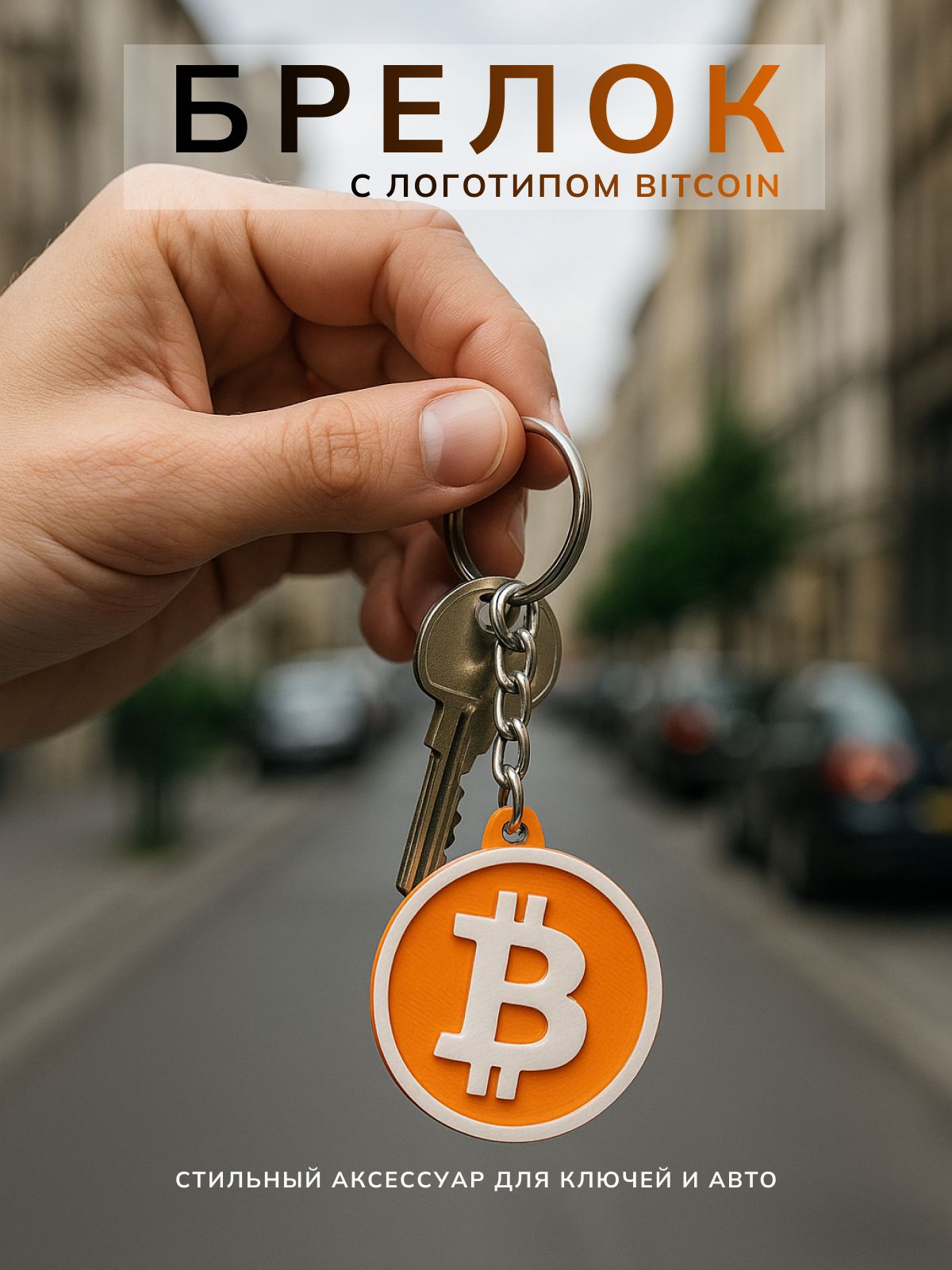 Брелок для ключей Bitcoin, крипто-аксессуар для авто, дома и подарка